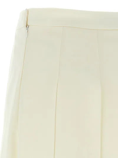 Alessandra Rich Pleated Wool Midi Skirt With Flared Silhouette