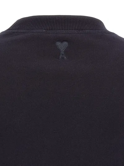 Ami Alexandre Mattiussi Black Crewneck Sweatshirt With Logo Lettering Detail On The Front And Adc Logo Embroidery On The Rea In Black