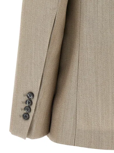 Ami Alexandre Mattiussi Beige Wool Back Slit Double Breasted Jacket Beige