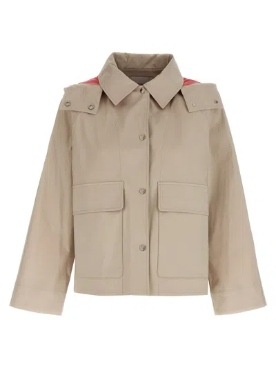 Yves Salomon Light Beige Down Jacket With Hood