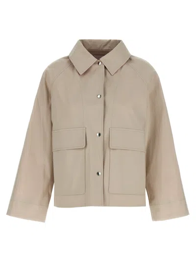 Yves Salomon Light Beige Down Jacket With Hood