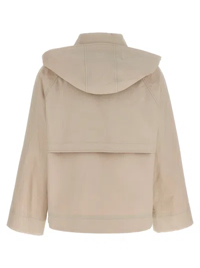 Yves Salomon Light Beige Down Jacket With Hood