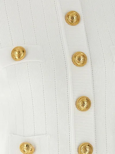 Balmain Short Sleeve Buttoned Pocket Knit Cardigan