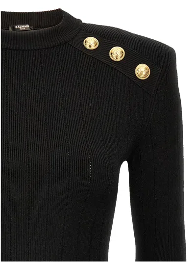 Balmain Black Viscose Blend Sweater