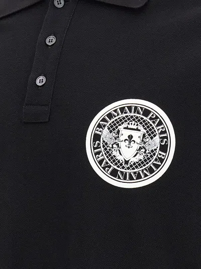 Balmain 'coin' Polo Shirt With Polo Collar