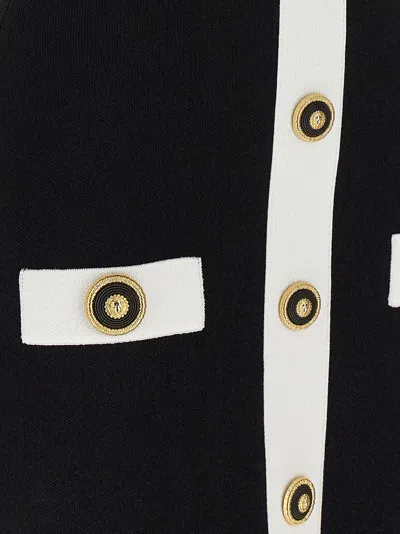 Balmain Black Dress With Square Neckline And Decorative Buttons