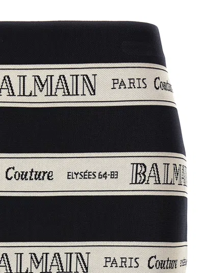 Balmain Ribbon Motif Short Jacquard Skirt
