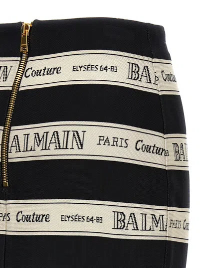 Balmain Ribbon Motif Short Jacquard Skirt