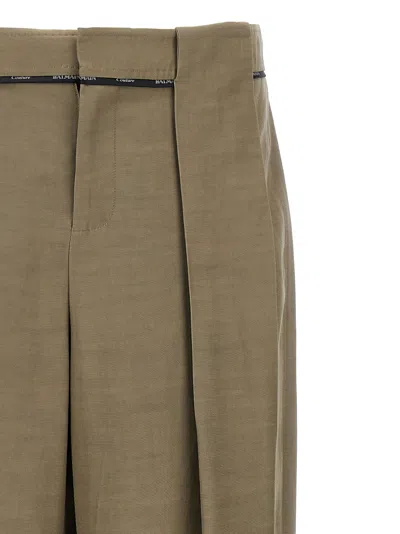 Balmain Cupro Trousers With High Waist And Wide Leg