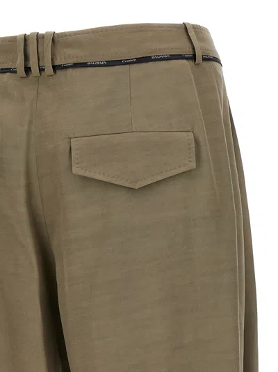 Balmain Cupro Trousers With High Waist And Wide Leg