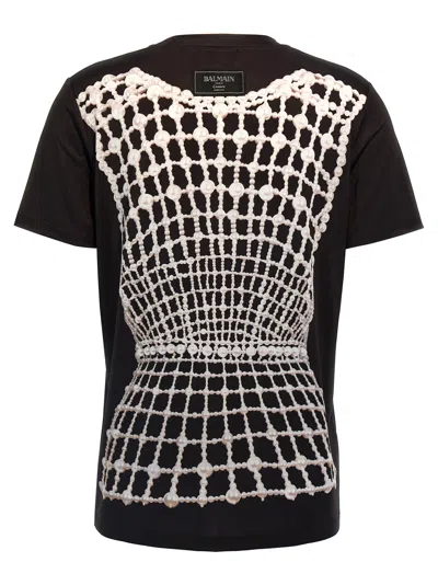 Balmain Pearl Trompe Loeil Corset T-shhirt