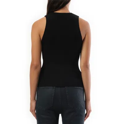 Diesel 'm-caddix' Black Top With Oval D Logo Plaque On The Front In Black
