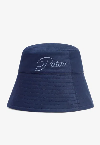 Patou Logo Embroidered Bucket Hat In Navy