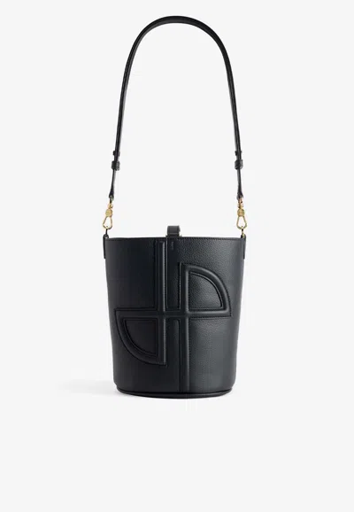 Patou Small Embossed Jp Bucket Bag In Black
