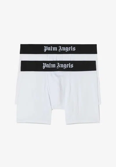 Palm Angels Two-pack Logo Waistband Boxers In White