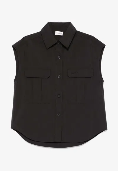 P.a.r.o.s.h Sleeveless Shirt Detail Box-pleat In Black