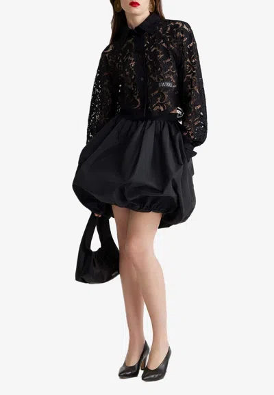 Patou Mini Skirt With Elastic Waistband And Flared Silhouette In Black