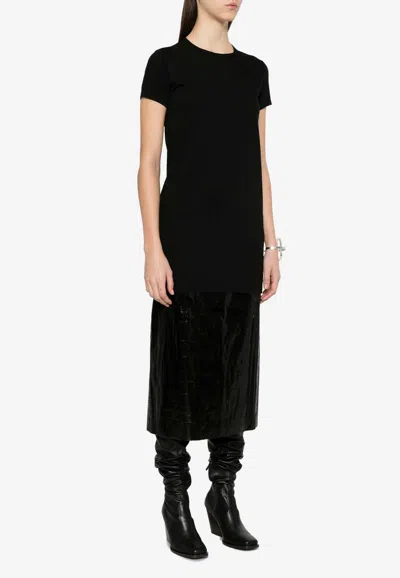 Rick Owens Long T-shirt In Black