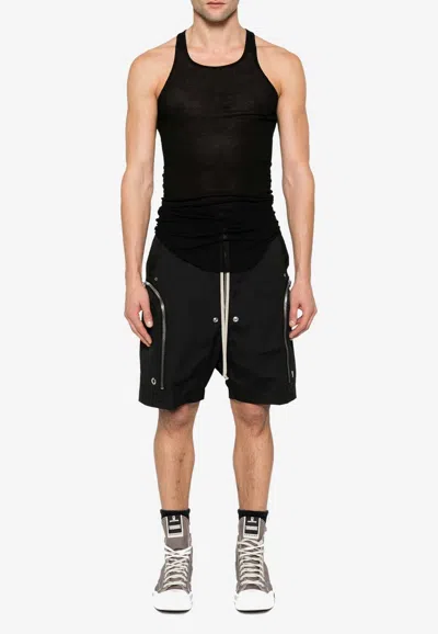 Rick Owens Basic Ribbed Tank Top In Black