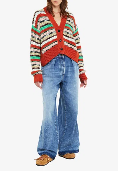 Alanui Sunny Stripes Cardigan In Multicolor