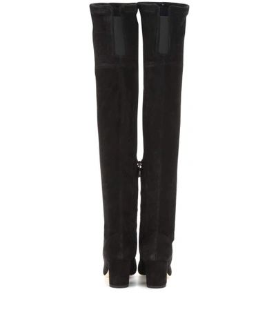 Shop Dolce & Gabbana Suede Over-the-knee Boots In Llack