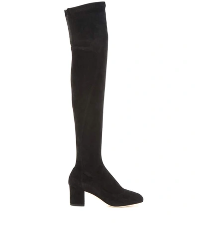 Shop Dolce & Gabbana Suede Over-the-knee Boots In Llack
