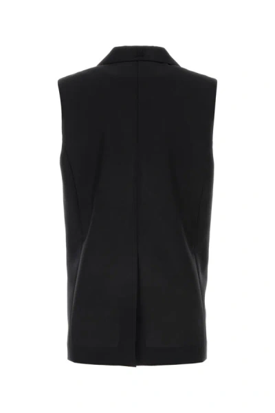 Fendi Black Tailored Vest With Sharp Lapel In Black