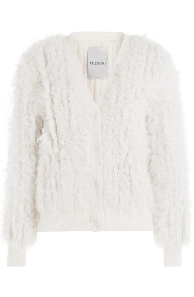Valentino Cashmere And Shearling Cardigan