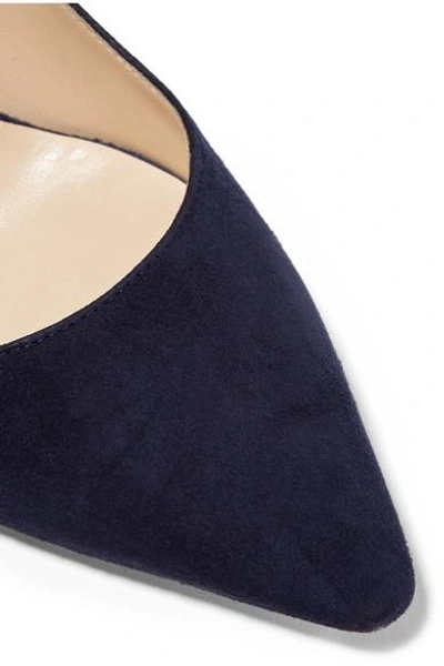 Shop Jimmy Choo Romy 85 Suede Pumps In Navy