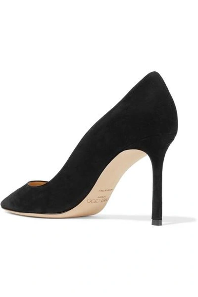 Shop Jimmy Choo Romy 85 Suede Pumps In Black