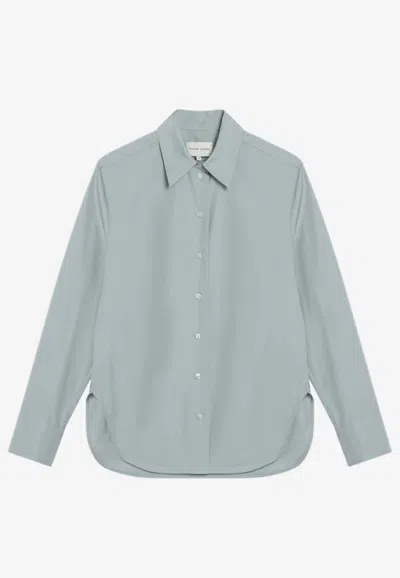 Loulou Studio Gray Fog Shirt In Cotton In Gray