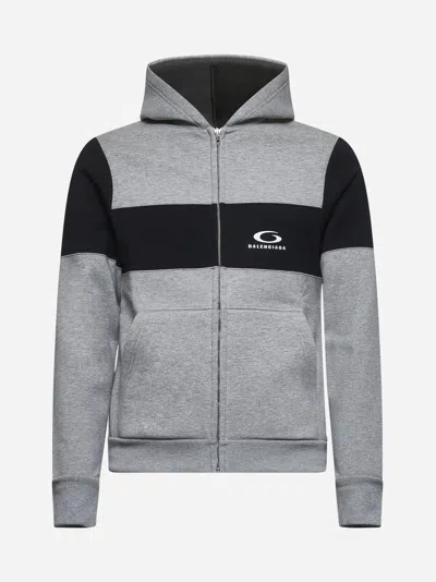 Balenciaga Jersey Hoodie Sweatshirts Grey In Gray