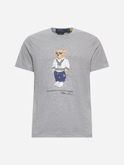 Polo Ralph Lauren Grey Polo Bear Custom Slim-fit T-shirt