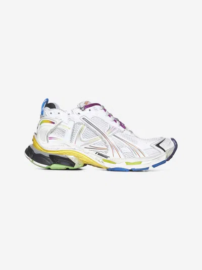 Balenciaga Men White Gradient Runner Sneakers In Neutral