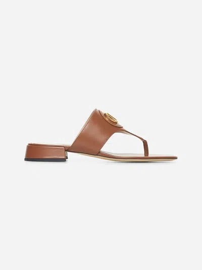 Valentino Vlogo Plaque Square Open Toe Slides
