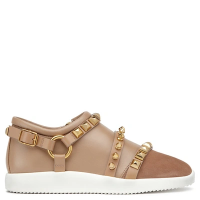 Giuseppe Zanotti - Beige Suede And Leather Low-top Sneaker Andrew