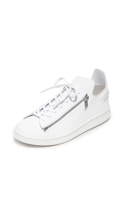 Shop Y-3 Stan Zip Sneakers In White/crystal White