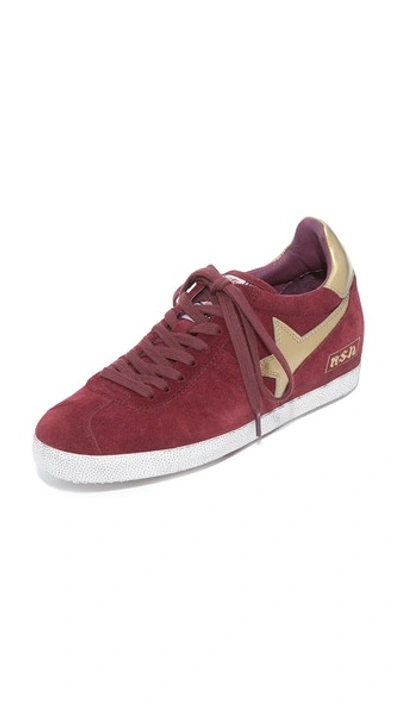 Ash "guepard' Star Patch Suede Concealed Wedge Sneakers In Barolo/old Gold/barolo