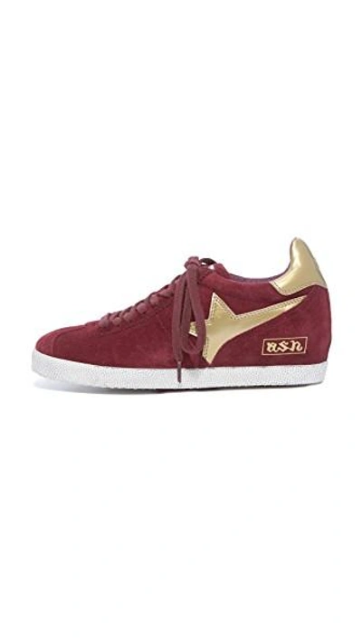 Shop Ash Guepard Bis Sneakers In Barolo/old Gold/barolo