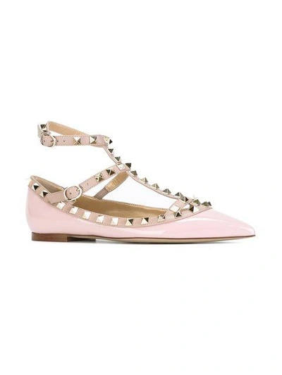 Shop Valentino Garavani ‘rockstud' Ballerinas