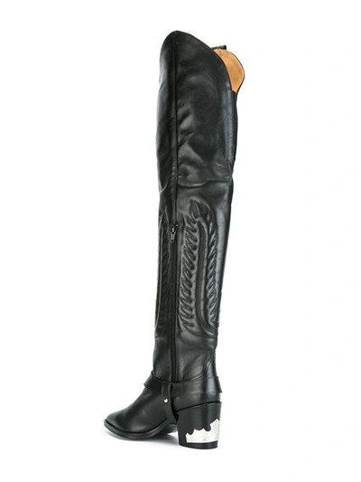 Shop Toga Cowboy Boots In Black Leather