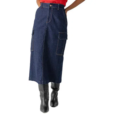 Sanctuary Essential Denim Cargo Midi Skirt In Multi