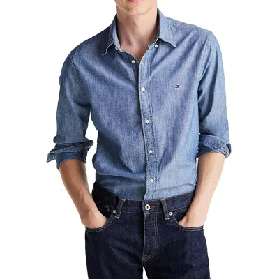 Tommy Hilfiger Mens Collar Chambray Button-down Shirt In Multi