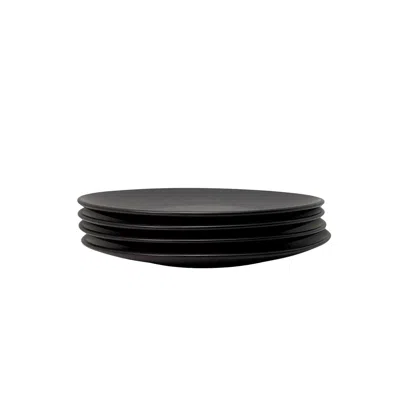 Zulay Kitchen The Contour Salad Plate - Set Of 4 In Black