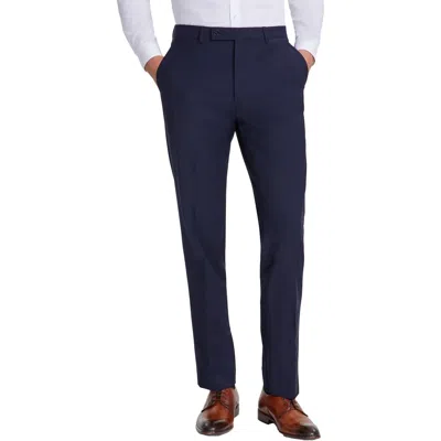 Calvin Klein Jace Mens Solid Wool Dress Pants In Blue