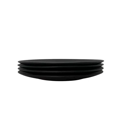 Zulay Kitchen The Contour Dinner Plate - Set Of 4 In Black