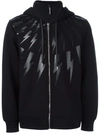 NEIL BARRETT NEIL BARRETT - LIGHTNING BOLT PRINT HOODIE ,PBJS111OB526S11625185