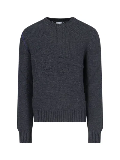 Burberry Cashmere Sweater With Ekd Design In Black