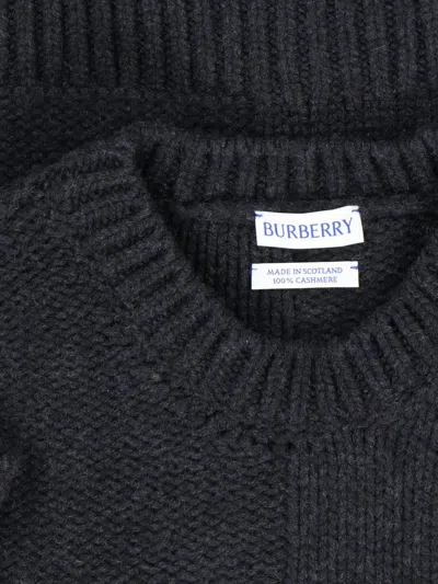 Burberry Cashmere Sweater With Ekd Design In Black