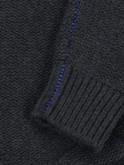 Burberry Cashmere Sweater With Ekd Design In Black
